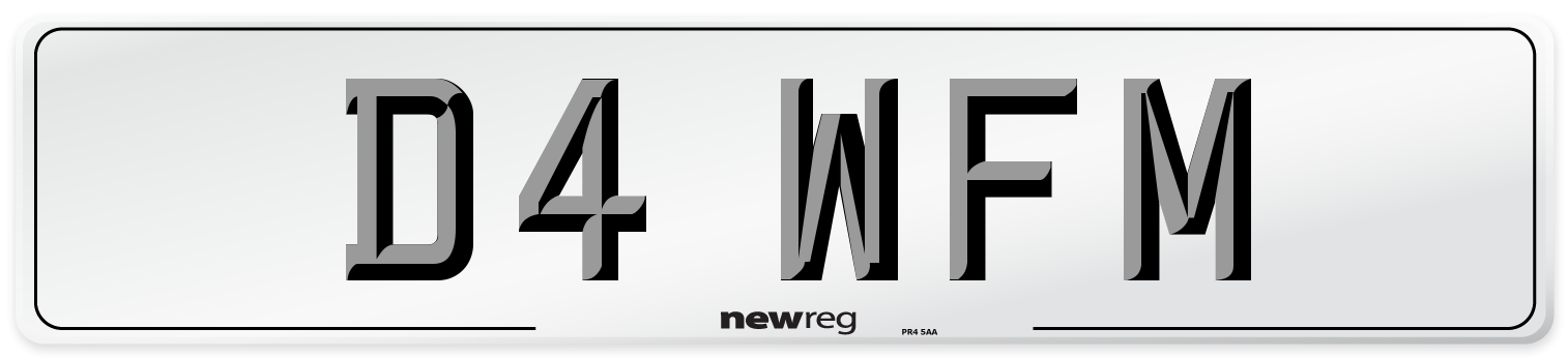 D4 WFM Number Plate from New Reg